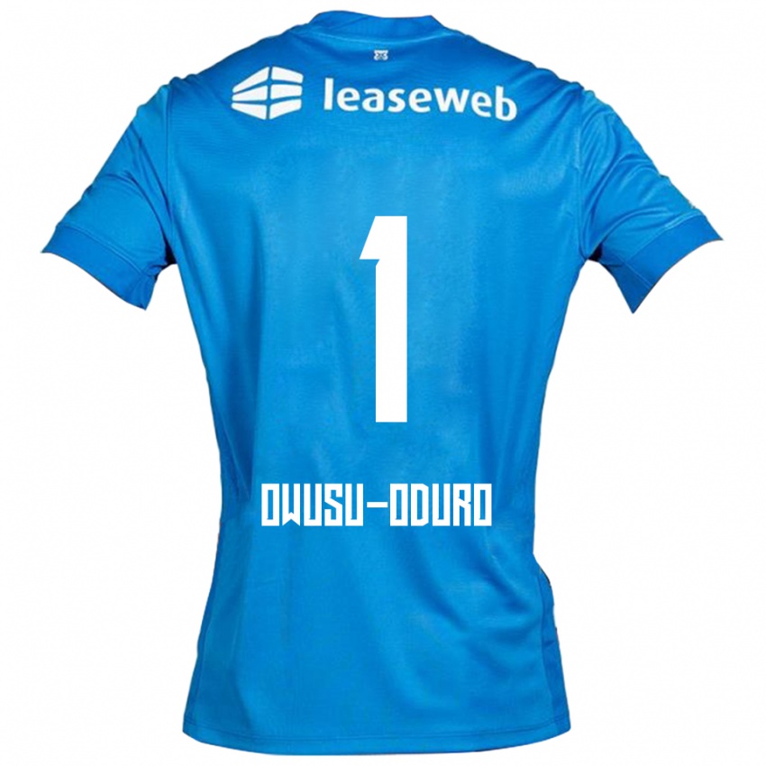 גברים Rome Jayden Owusu-Oduro #1 כחול לבן הרחק ג'רזי 2025/26 חולצה קצרה