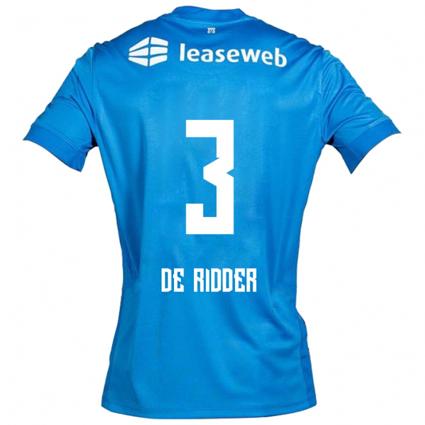 גברים Djoeke De Ridder #3 כחול לבן הרחק ג'רזי 2025/26 חולצה קצרה