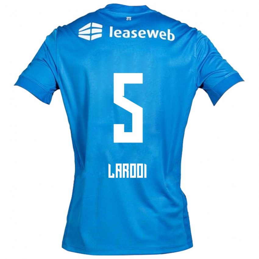 גברים Finn Larooi #5 כחול לבן הרחק ג'רזי 2025/26 חולצה קצרה
