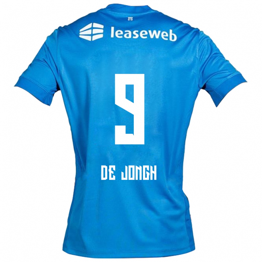 גברים Iain De Jongh #9 כחול לבן הרחק ג'רזי 2025/26 חולצה קצרה