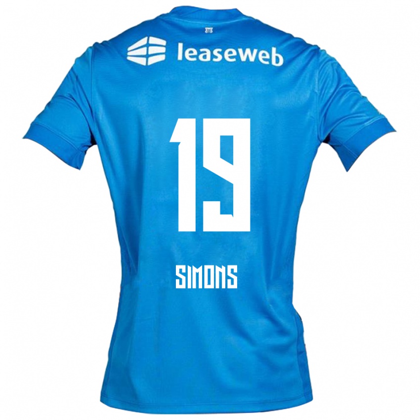 גברים Saviola Simons #19 כחול לבן הרחק ג'רזי 2025/26 חולצה קצרה