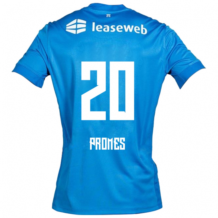 גברים Valentino Promes #20 כחול לבן הרחק ג'רזי 2025/26 חולצה קצרה
