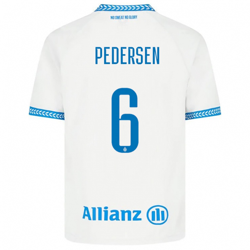 גברים Lara Pedersen #6 כחול לבן הרחק ג'רזי 2025/26 חולצה קצרה