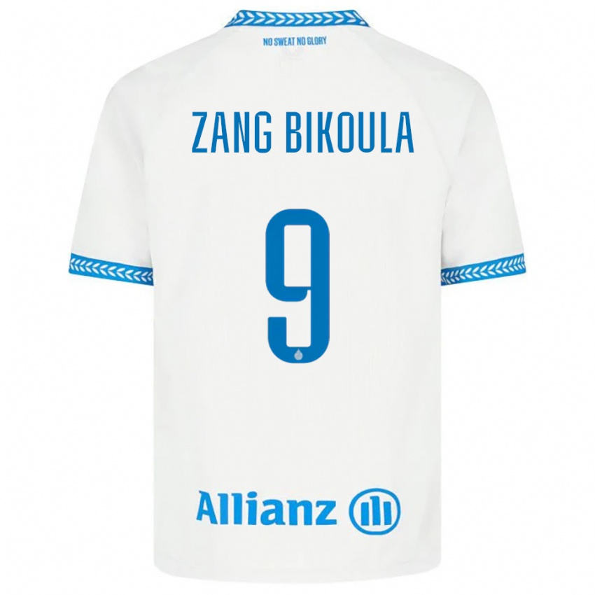 גברים Véronique Zang Bikoula #9 כחול לבן הרחק ג'רזי 2025/26 חולצה קצרה