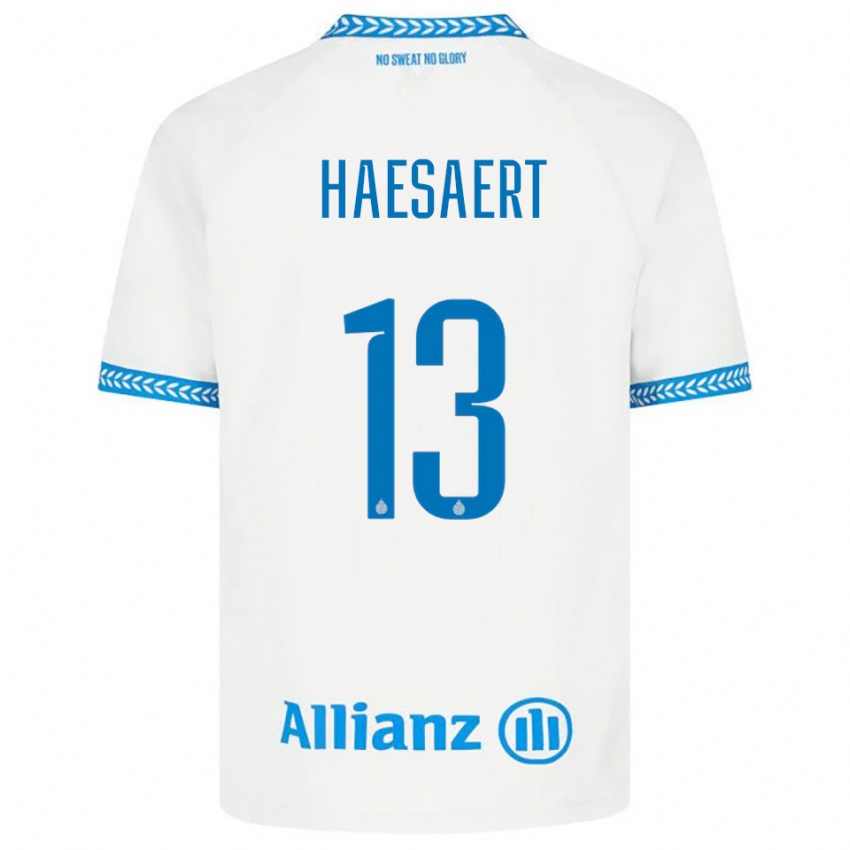 גברים Mateo Haesaert #13 כחול לבן הרחק ג'רזי 2025/26 חולצה קצרה