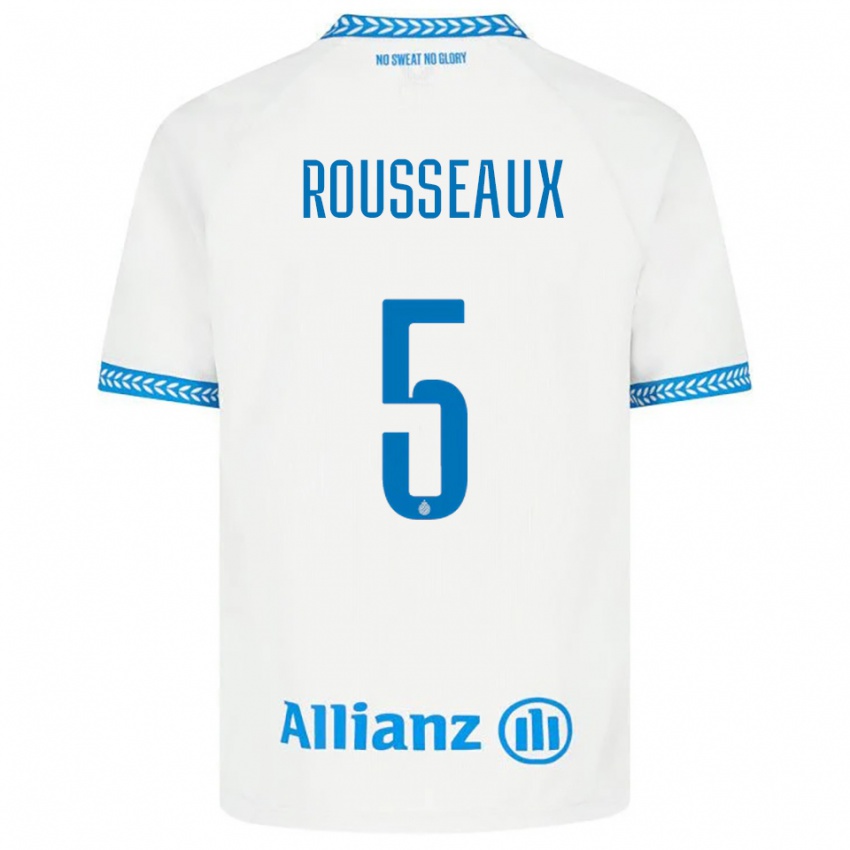 גברים Luca Rousseaux #5 כחול לבן הרחק ג'רזי 2025/26 חולצה קצרה