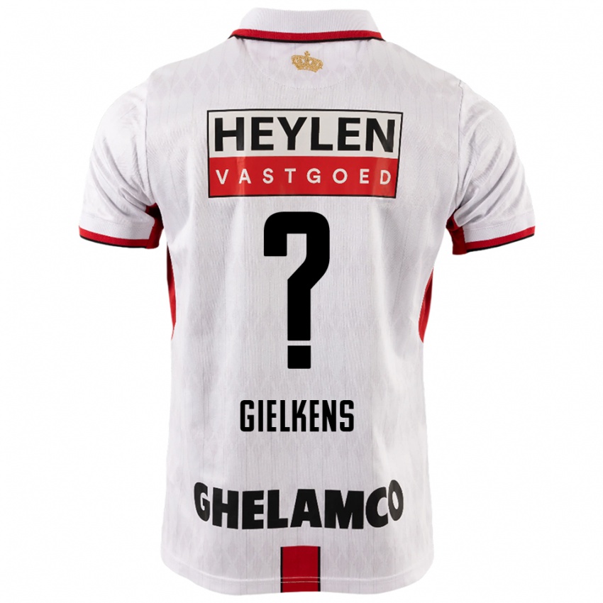 גברים Mathijs Gielkens #0 לבן אדום הרחק ג'רזי 2025/26 חולצה קצרה