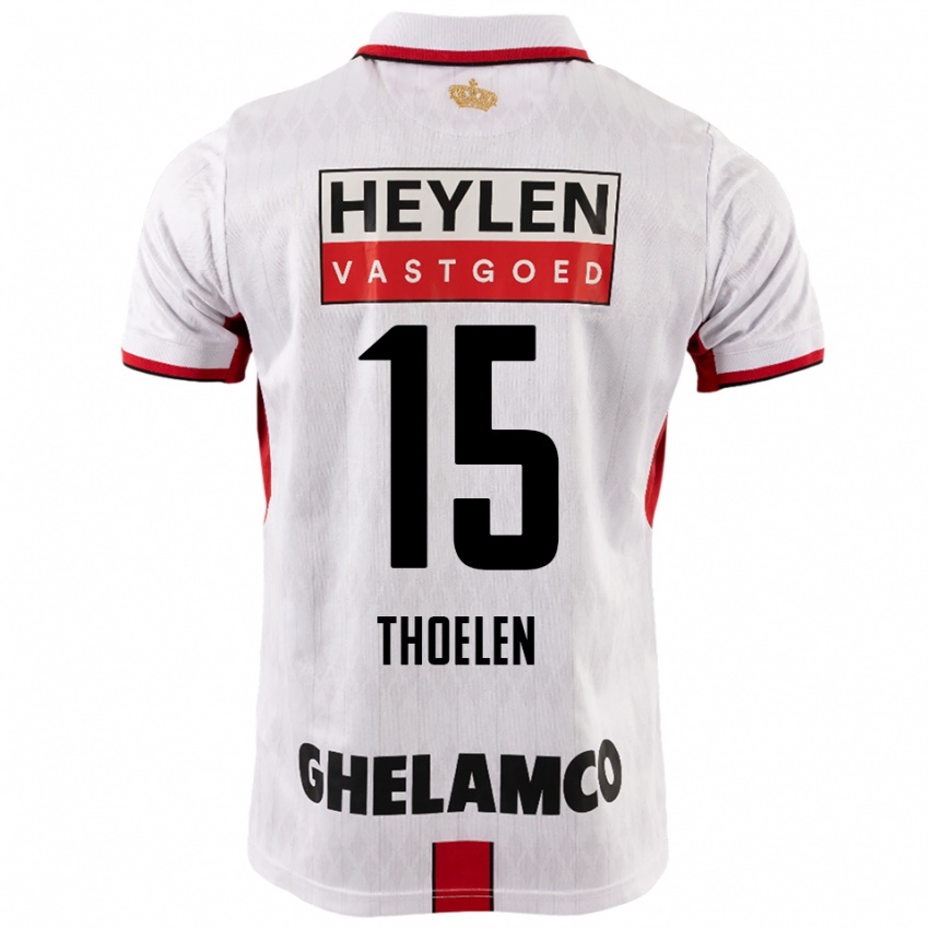 גברים Yannick Thoelen #15 לבן אדום הרחק ג'רזי 2025/26 חולצה קצרה