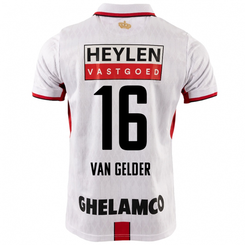 גברים Louie Van Gelder #16 לבן אדום הרחק ג'רזי 2025/26 חולצה קצרה