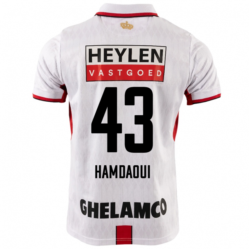 גברים Youssef Hamdaoui #43 לבן אדום הרחק ג'רזי 2025/26 חולצה קצרה