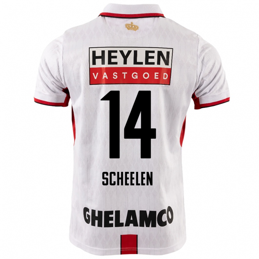 גברים Thijme Scheelen #14 לבן אדום הרחק ג'רזי 2025/26 חולצה קצרה