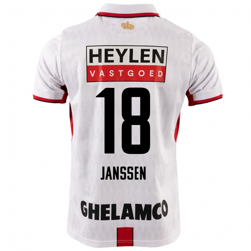 גברים וינסנט יאנסן #18 לבן אדום הרחק ג'רזי 2025/26 חולצה קצרה