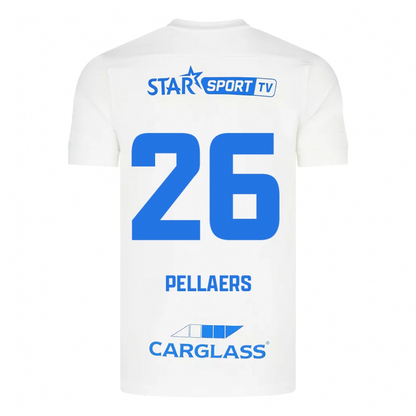 גברים Amanuel Pellaers #26 לבן כחול הרחק ג'רזי 2025/26 חולצה קצרה