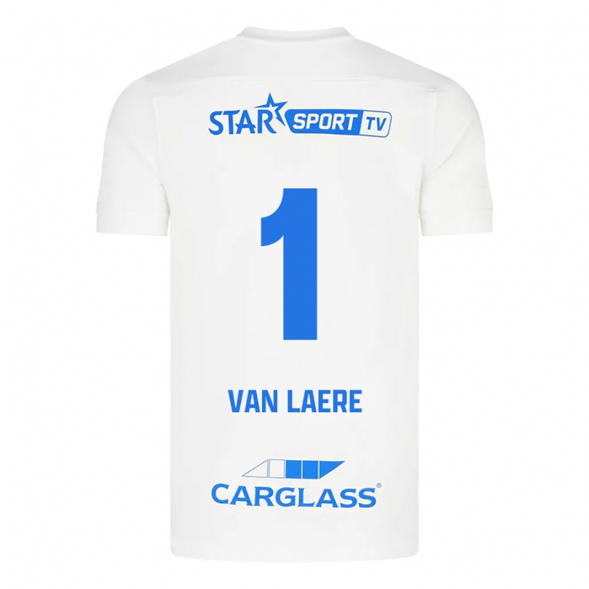 גברים Daan Van Laere #1 לבן כחול הרחק ג'רזי 2025/26 חולצה קצרה