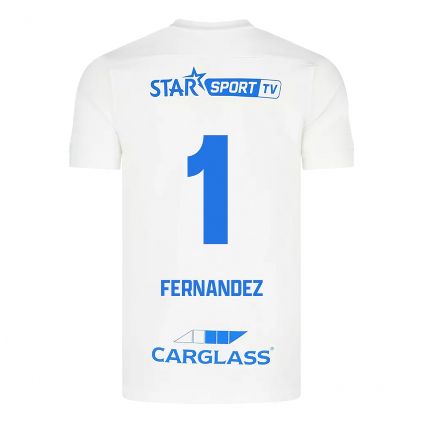 גברים Elias Gonzalez Fernandez #1 לבן כחול הרחק ג'רזי 2025/26 חולצה קצרה