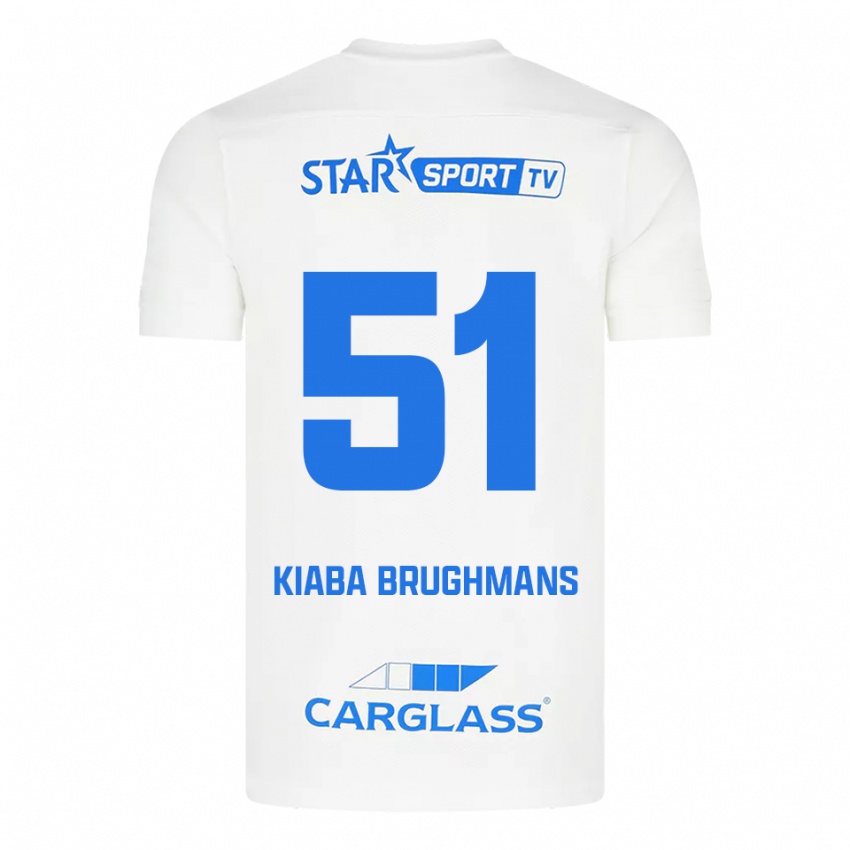 גברים Lucca Kiaba Brughmans #51 לבן כחול הרחק ג'רזי 2025/26 חולצה קצרה