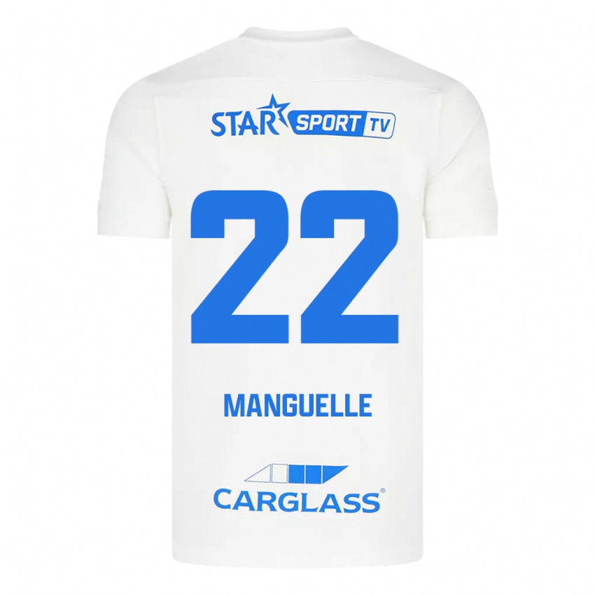 גברים Brad Manguelle #22 לבן כחול הרחק ג'רזי 2025/26 חולצה קצרה