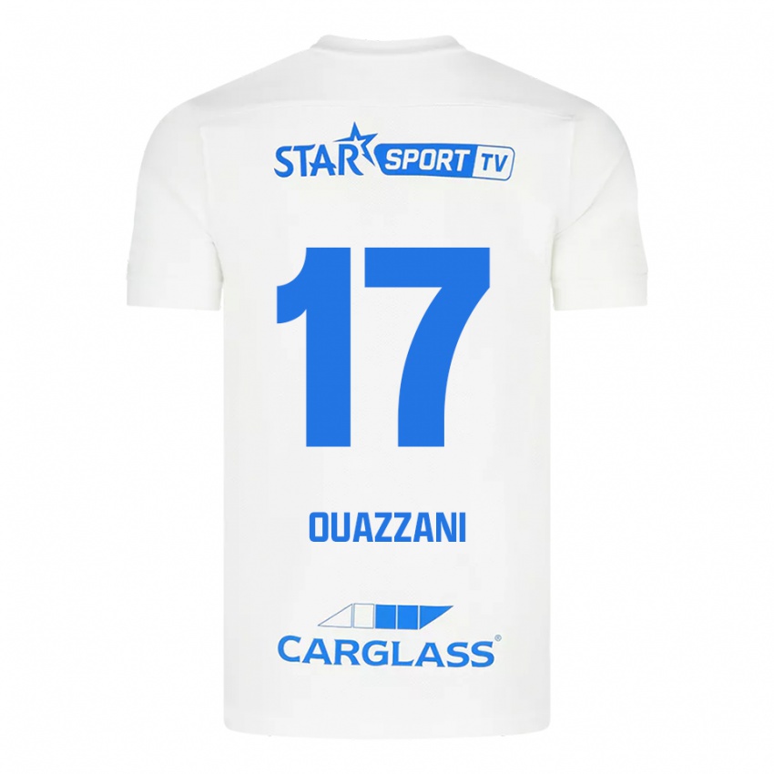 גברים Fady Ouazzani #17 לבן כחול הרחק ג'רזי 2025/26 חולצה קצרה