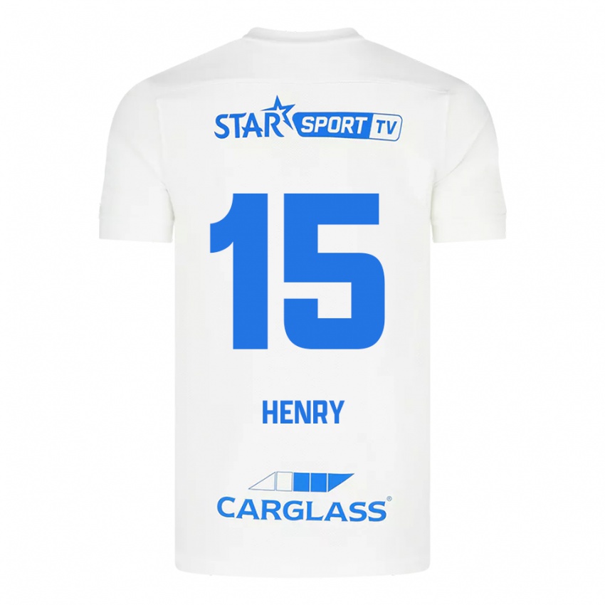 גברים Zion Henry #15 לבן כחול הרחק ג'רזי 2025/26 חולצה קצרה
