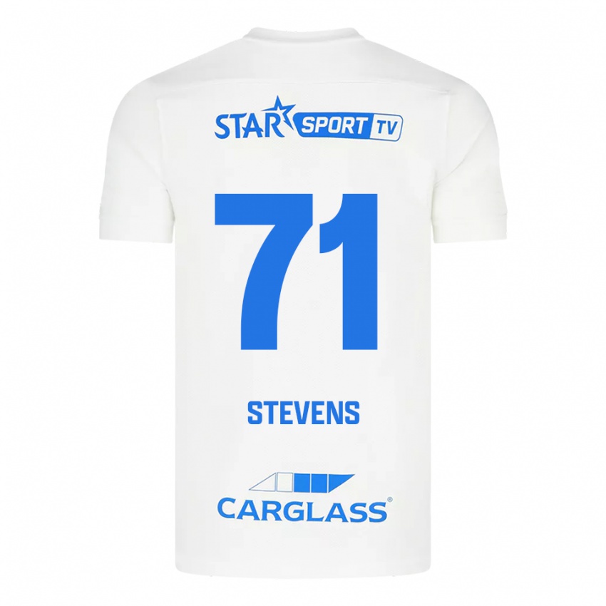 גברים Brent Stevens #71 לבן כחול הרחק ג'רזי 2025/26 חולצה קצרה