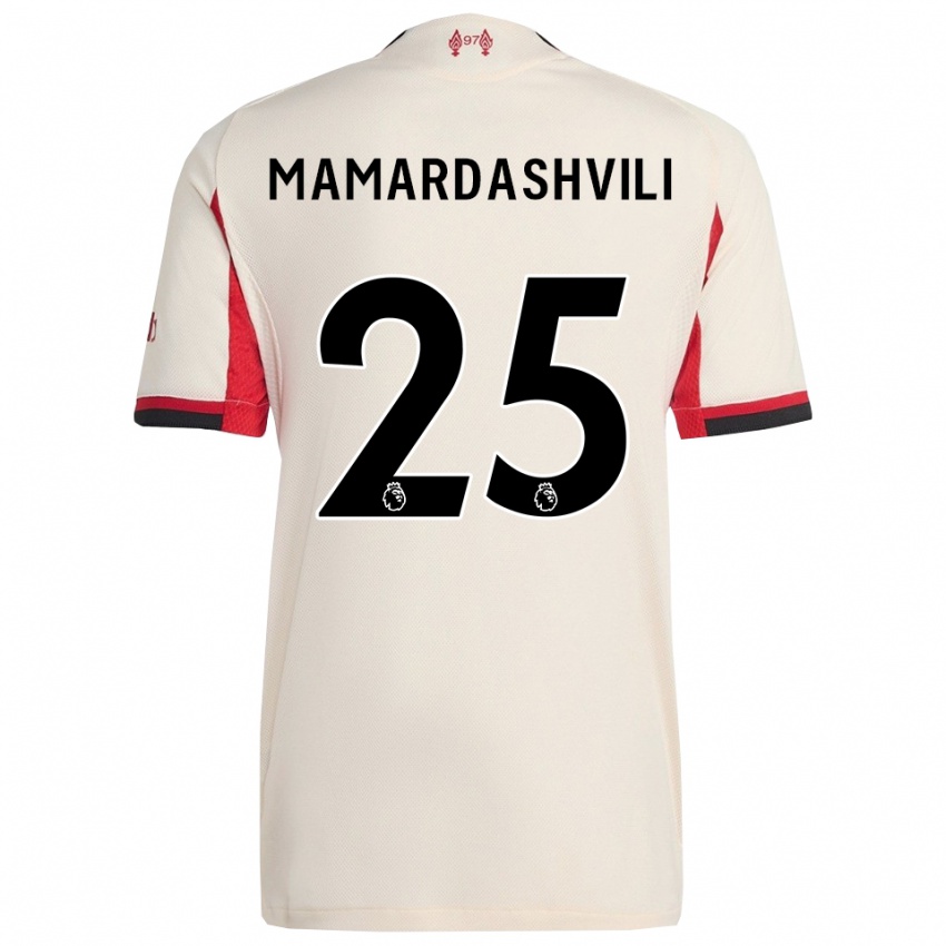 גברים Giorgi Mamardashvili #25 לבן שחור הרחק ג'רזי 2025/26 חולצה קצרה