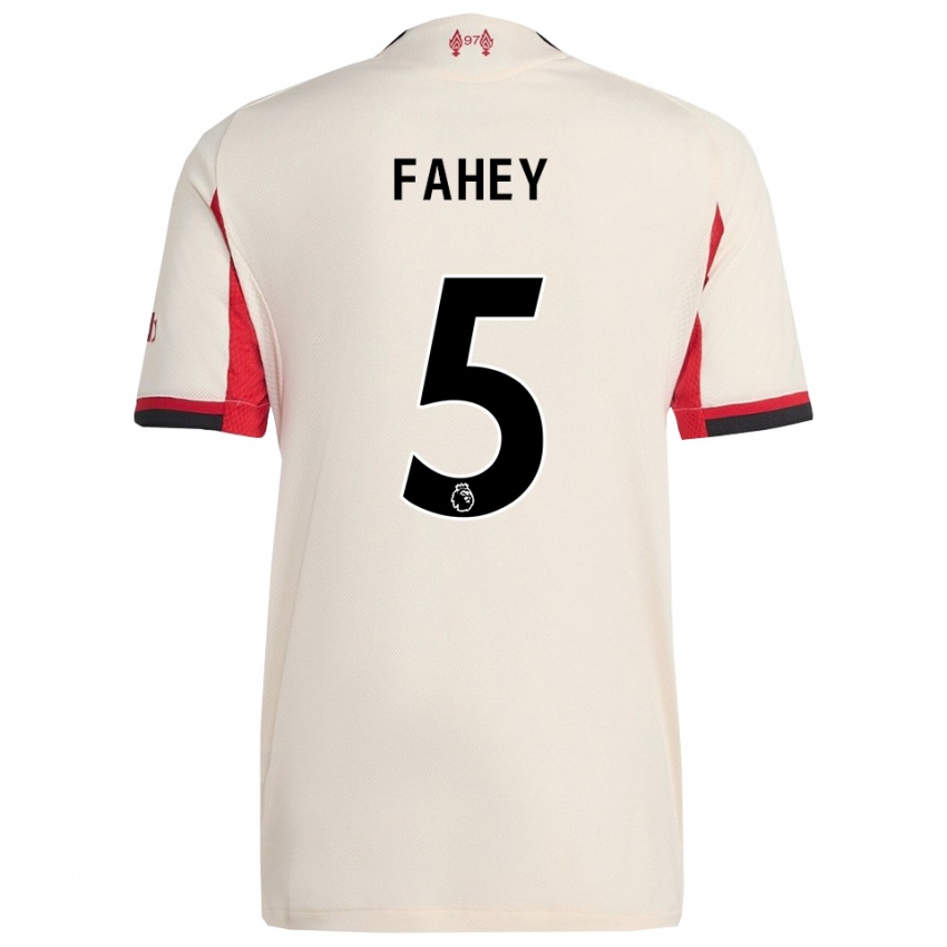 גברים ניאם פאהי #5 לבן שחור הרחק ג'רזי 2025/26 חולצה קצרה