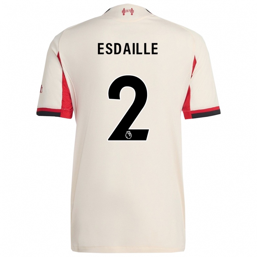 גברים Dj Esdaille #2 לבן שחור הרחק ג'רזי 2025/26 חולצה קצרה