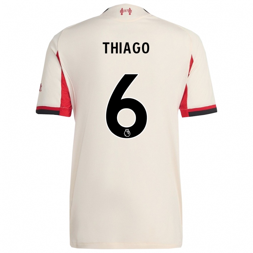 גברים טיאגו אלקנטרה #6 לבן שחור הרחק ג'רזי 2025/26 חולצה קצרה