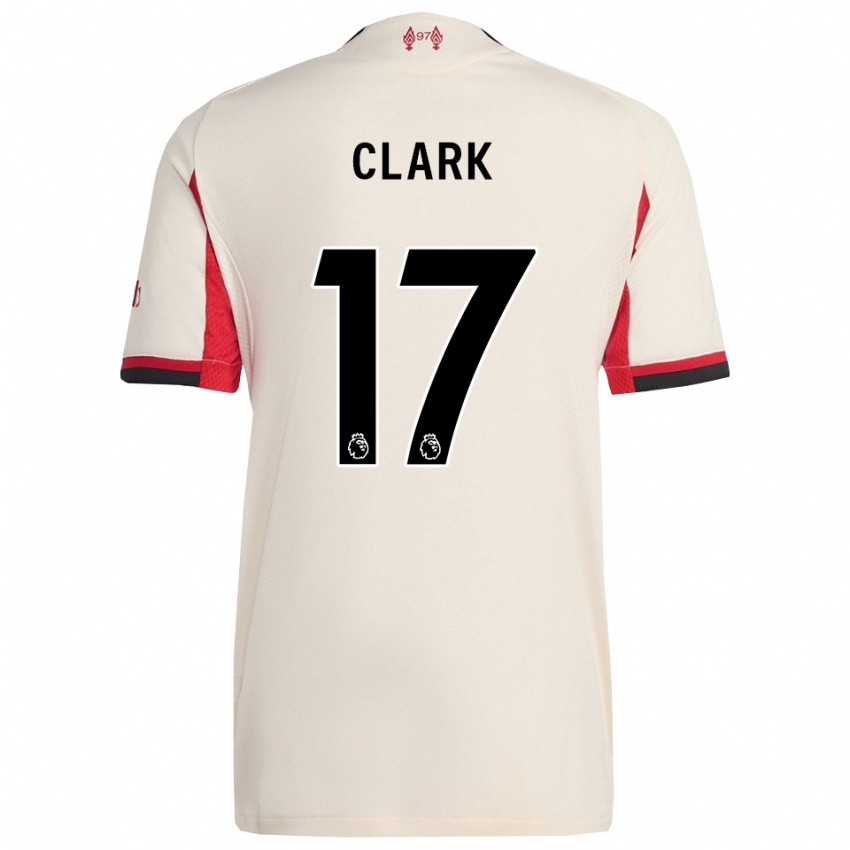 גברים ג'נה קלארק #17 לבן שחור הרחק ג'רזי 2025/26 חולצה קצרה