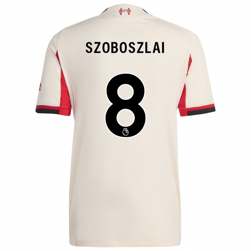 גברים דומיניק סובוסלאי #8 לבן שחור הרחק ג'רזי 2025/26 חולצה קצרה