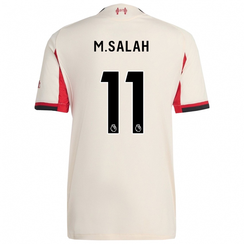 גברים מוחמד סלאח #11 לבן שחור הרחק ג'רזי 2025/26 חולצה קצרה