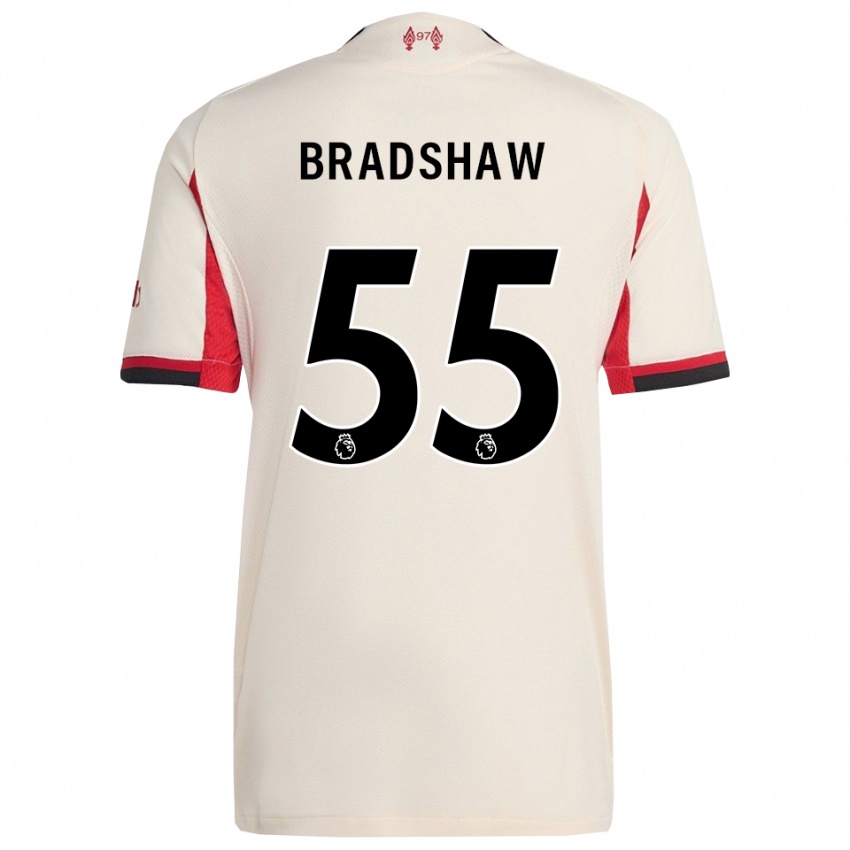 גברים Joe Bradshaw #55 לבן שחור הרחק ג'רזי 2025/26 חולצה קצרה