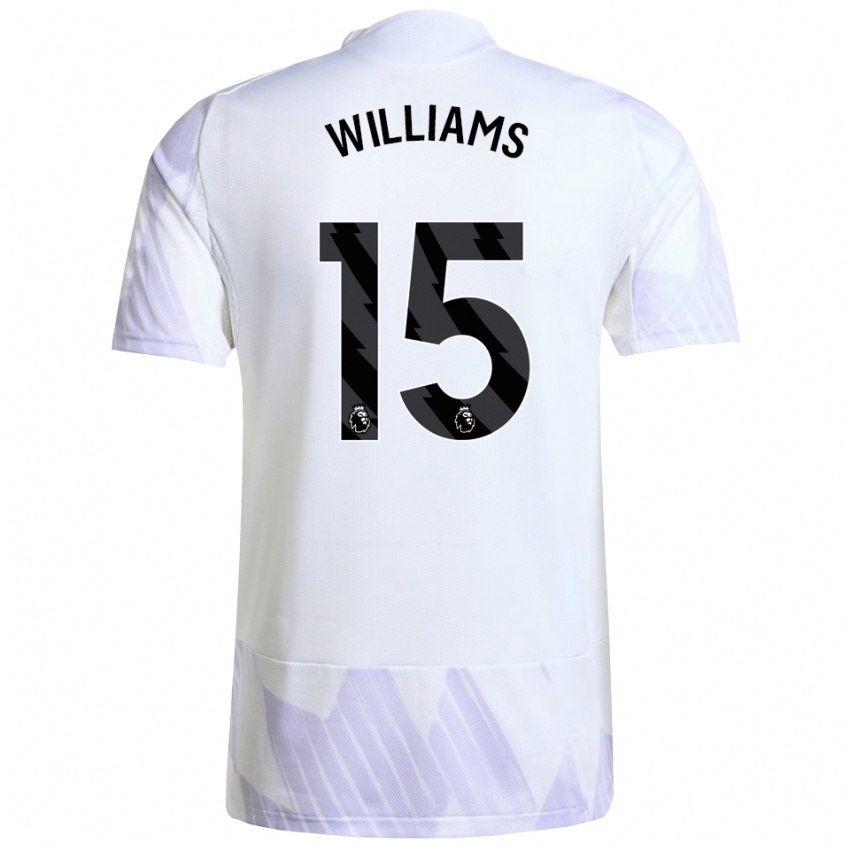 גברים Joe Williams #15 לבן סגול סגול הרחק ג'רזי 2025/26 חולצה קצרה