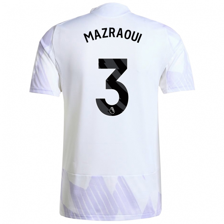 גברים נוסייר מזראוי #3 לבן סגול סגול הרחק ג'רזי 2025/26 חולצה קצרה