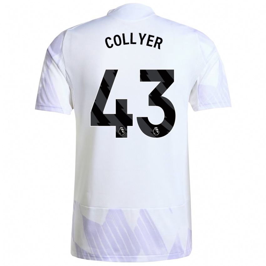גברים Toby Collyer #43 לבן סגול סגול הרחק ג'רזי 2025/26 חולצה קצרה