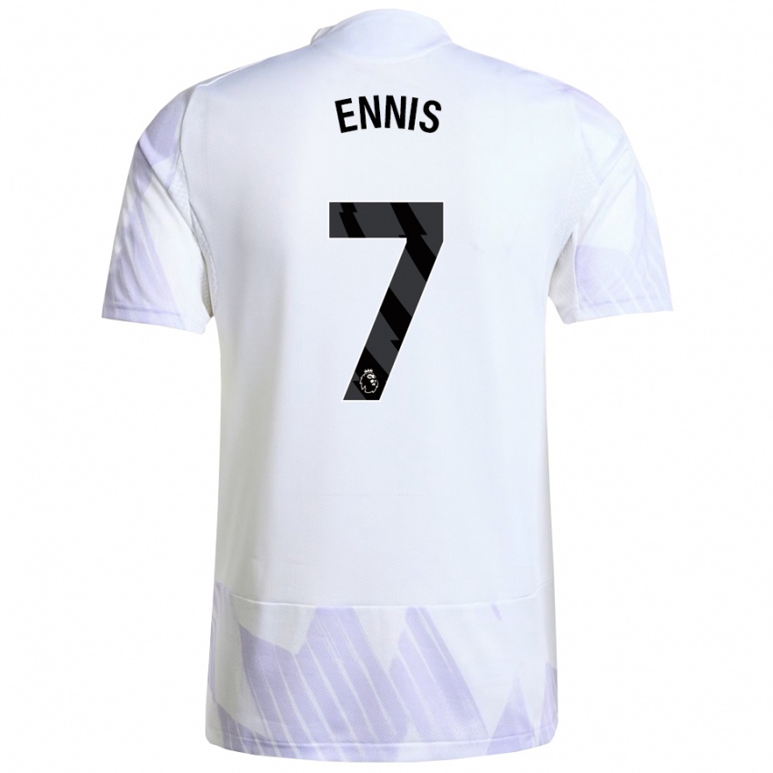 גברים Ethan Ennis #7 לבן סגול סגול הרחק ג'רזי 2025/26 חולצה קצרה