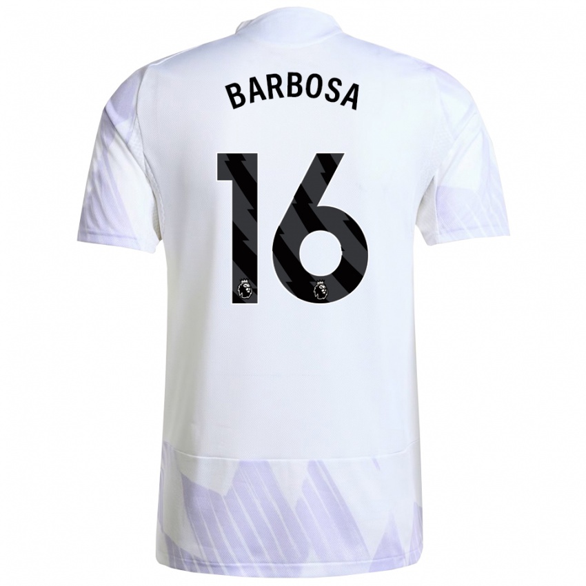 גברים Neithan Barbosa #16 לבן סגול סגול הרחק ג'רזי 2025/26 חולצה קצרה