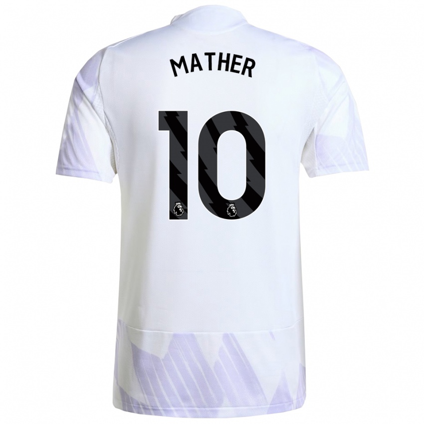 גברים Sam Mather #10 לבן סגול סגול הרחק ג'רזי 2025/26 חולצה קצרה
