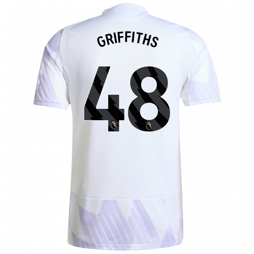 גברים מארד גריפית'ס #48 לבן סגול סגול הרחק ג'רזי 2025/26 חולצה קצרה