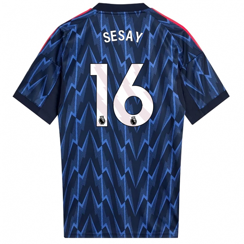 גברים Joshua Sesay #16 נייבי אדום הרחק ג'רזי 2025/26 חולצה קצרה