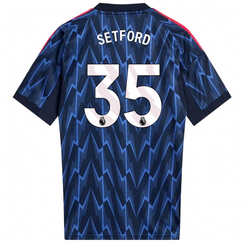 גברים Tommy Setford #35 נייבי אדום הרחק ג'רזי 2025/26 חולצה קצרה