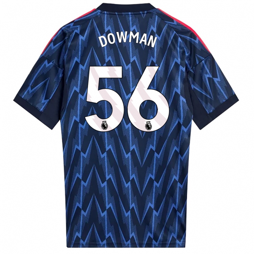 גברים Max Dowman #56 נייבי אדום הרחק ג'רזי 2025/26 חולצה קצרה