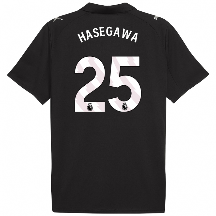 גברים יואי האסגאווה #25 שחור לבן הרחק ג'רזי 2025/26 חולצה קצרה