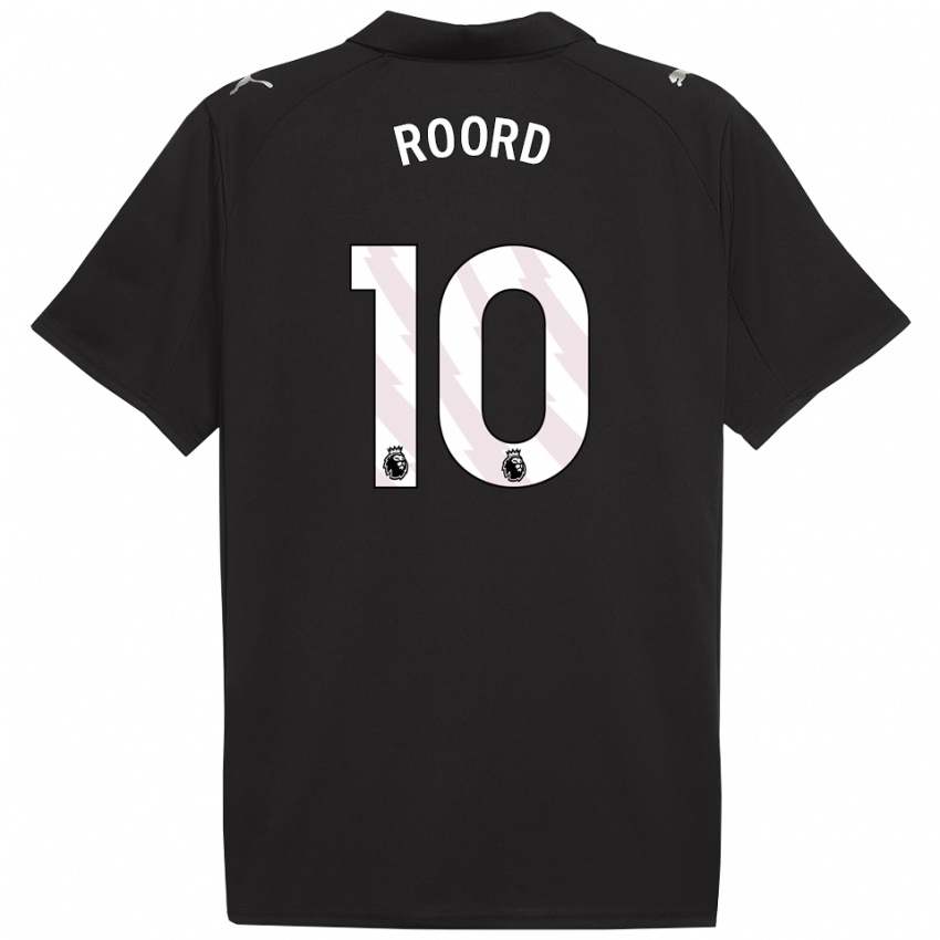 גברים ג'יל רורד #10 שחור לבן הרחק ג'רזי 2025/26 חולצה קצרה גברים ג'יל רורד #10 שחור לבן הרחק ג'רזי 2025/26 חולצה קצרה