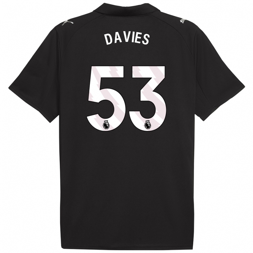 גברים Mayzee Davies #53 שחור לבן הרחק ג'רזי 2025/26 חולצה קצרה