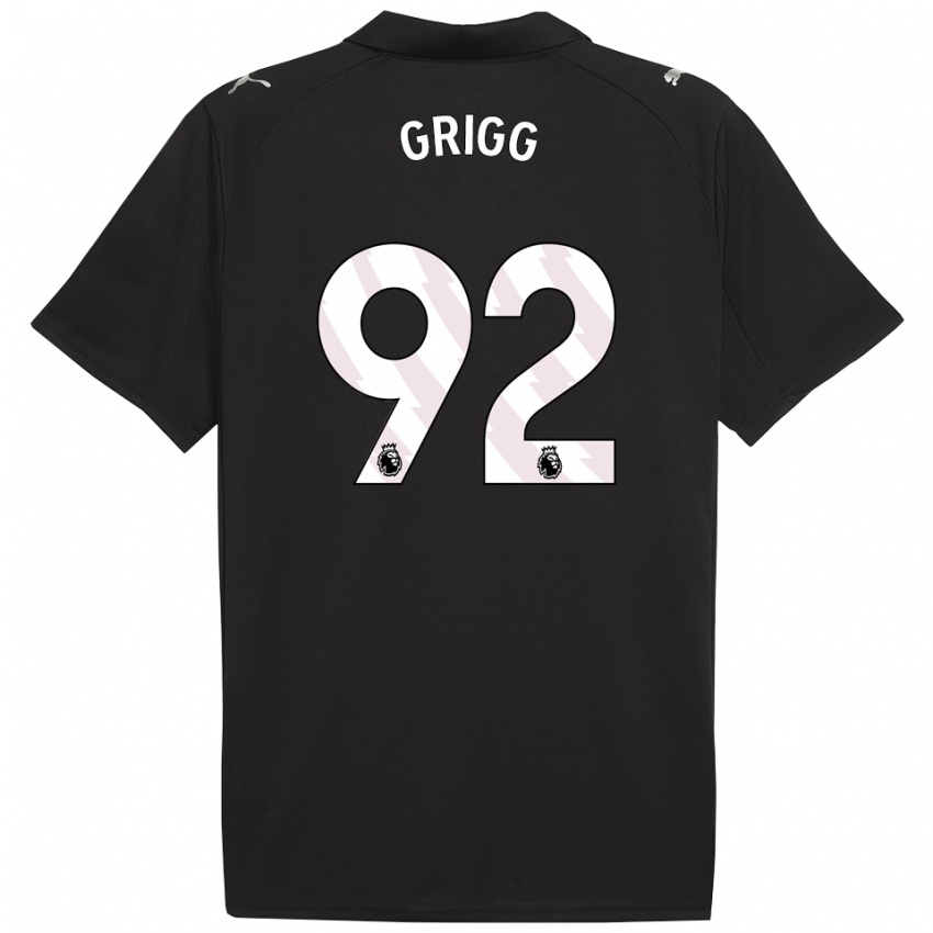 גברים פינלי גריג #92 שחור לבן הרחק ג'רזי 2025/26 חולצה קצרה