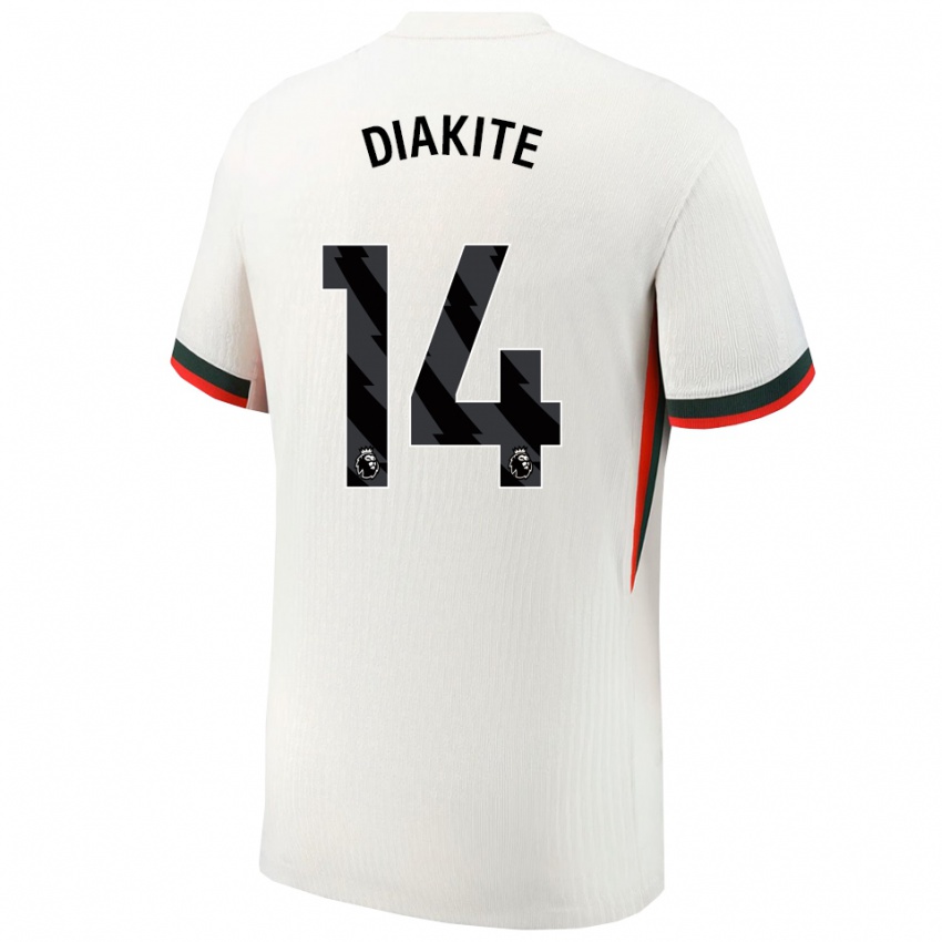גברים Calvin Diakite #14 לבן ירוק הרחק ג'רזי 2025/26 חולצה קצרה