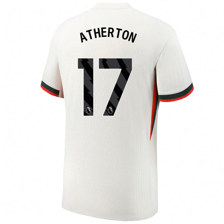 גברים כריס את'רטון #17 לבן ירוק הרחק ג'רזי 2025/26 חולצה קצרה