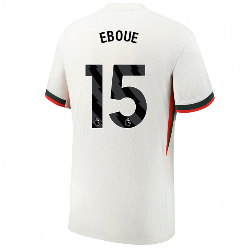 גברים Mathis Eboué #15 לבן ירוק הרחק ג'רזי 2025/26 חולצה קצרה