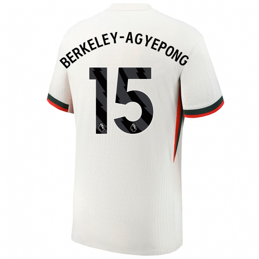 גברים Jeremiah Berkeley-Agyepong #15 לבן ירוק הרחק ג'רזי 2025/26 חולצה קצרה